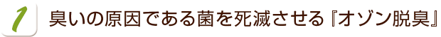 臭いの原因である菌を死滅させる『オゾン脱臭』