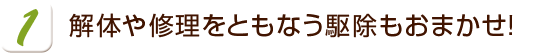 解体や修理をともなう駆除もおまかせ！