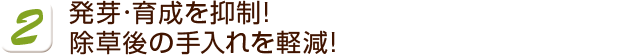 発芽･育成を抑制！除草後の手入れを軽減！